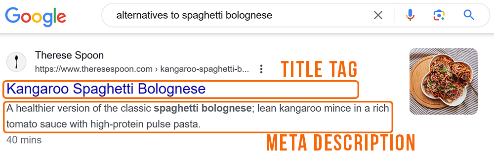 Title tag and meta description in Google SERPs
