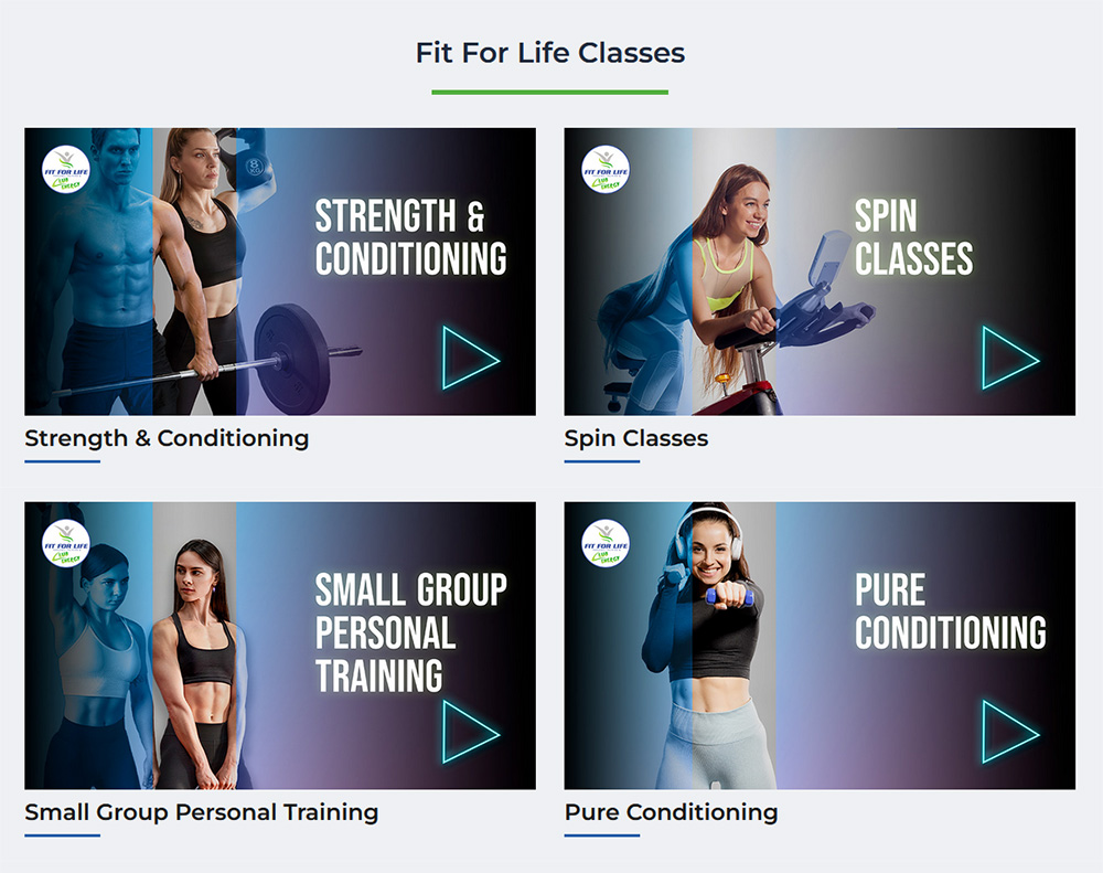 Fit for Life and Club Energy - Website Section