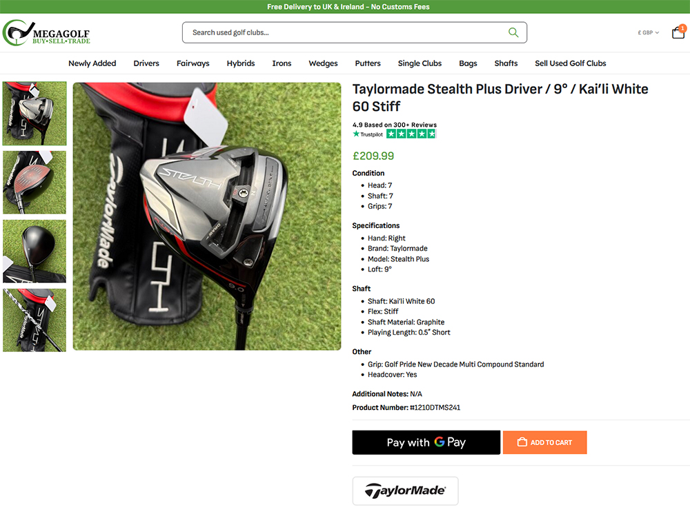 Mega Golf Website Section