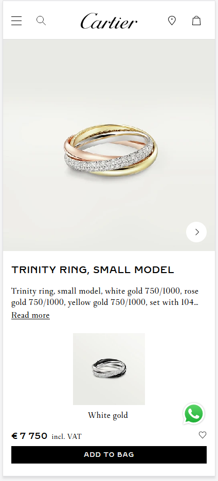 Websites For Mobile UX Design Inspiration - Cartier