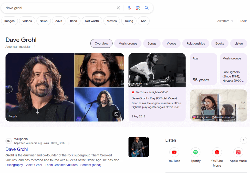 Brand Entity SEO - SERPs Screenshot