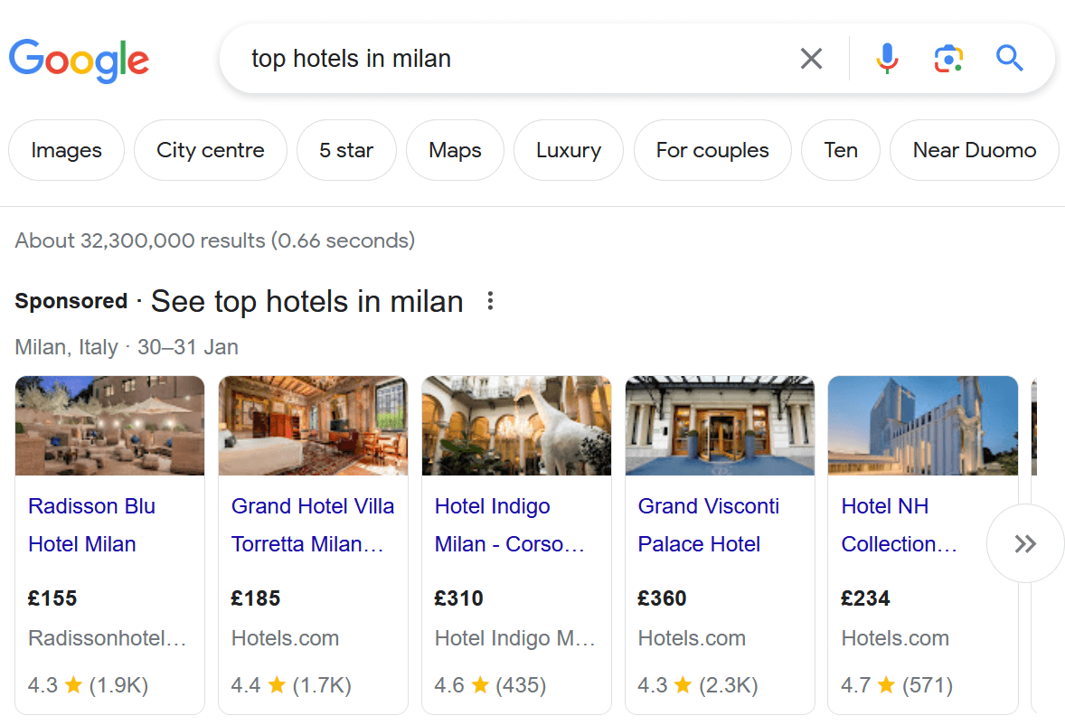 Google Search Sponsored Ads