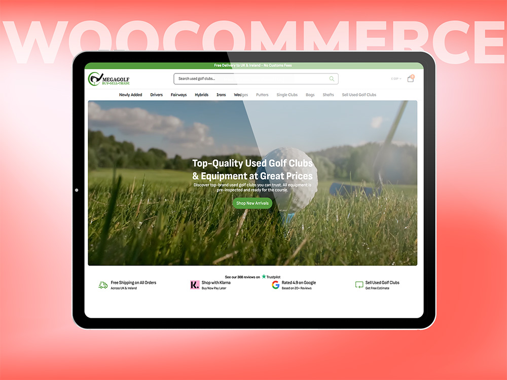 Mega Golf WooCommerce Website Redesign