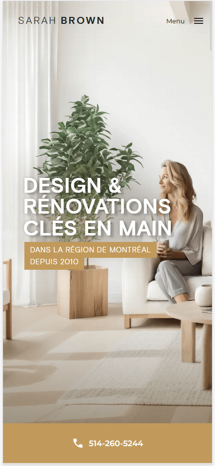 Mobile Optimised Website Sarah Brown Designs