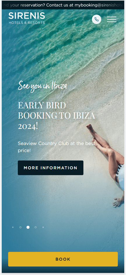 Mobile Optimised Website Sirenis Hotels and Resorts