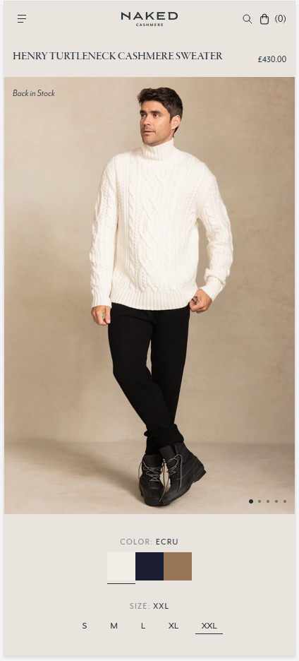 Websites For Mobile UX Design Inspiration - Naked Cashmere