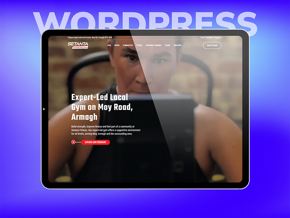 Setanta Fitness WordPress Website Redesign