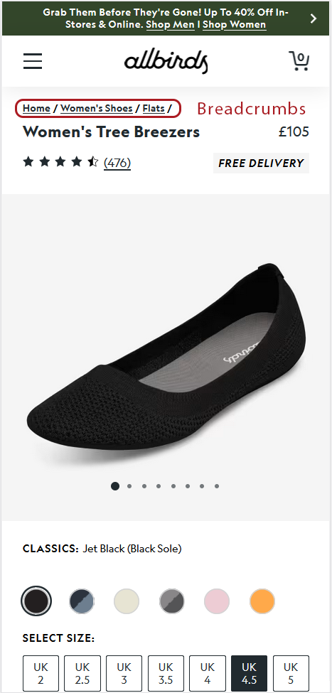 Shopify Breadcrumbs Screenshot