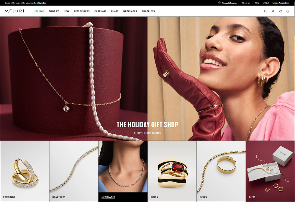 Mejuri - Startup Website Design and SEO Example