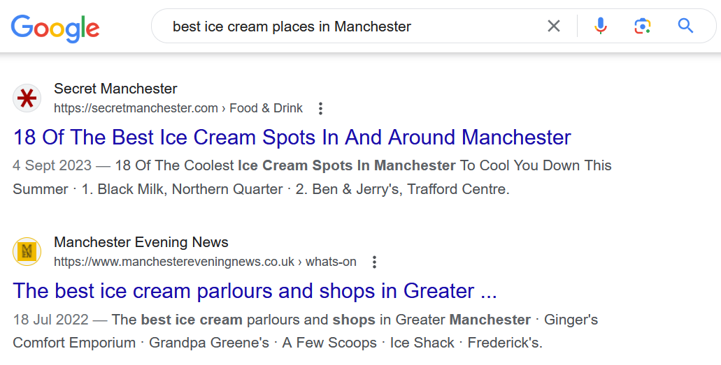 Title tag - Google SERPs