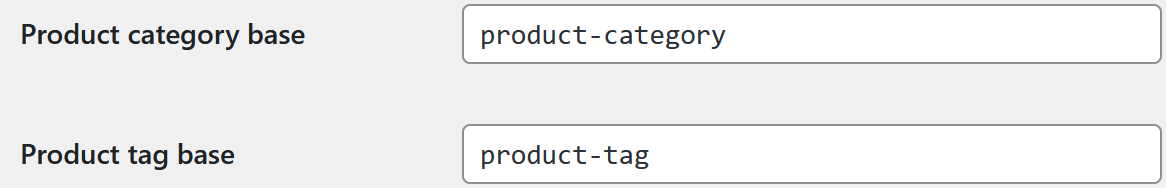 WooCommerce permalink settings