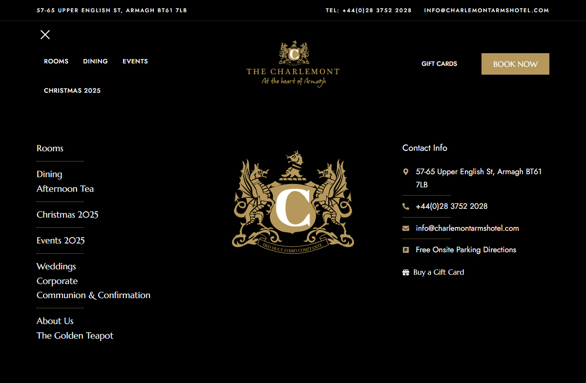 Charlemont Arms Hotel Mega Menu