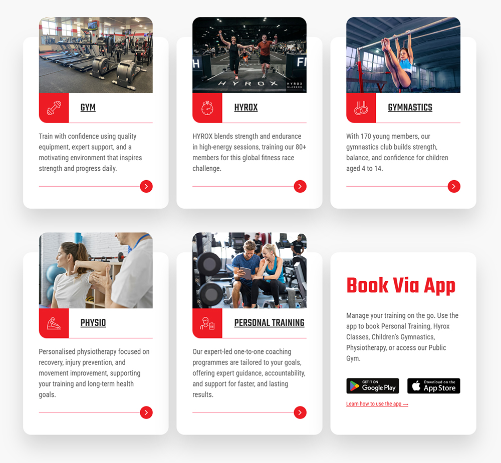 Setanta Fitness: Services Section