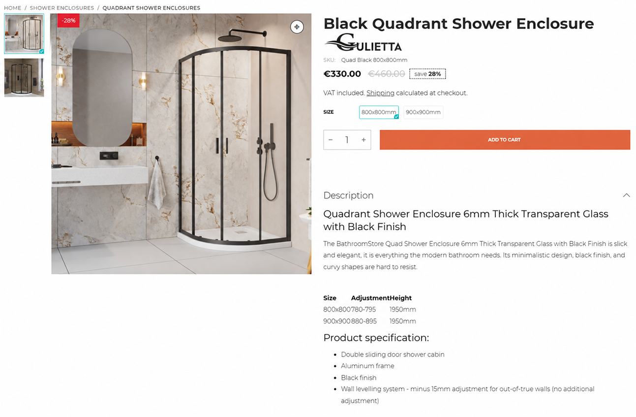 Single Product Page - Before
